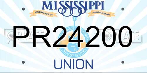 PR24200 Mississippi License Plate