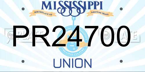 PR24700 Mississippi License Plate