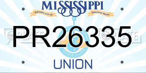 PR26335 Mississippi License Plate