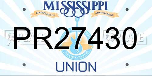 PR27430 Mississippi License Plate