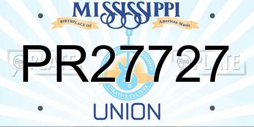 PR27727 Mississippi License Plate