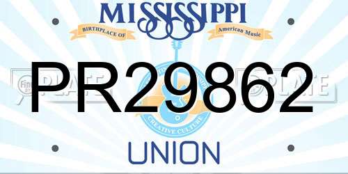 PR29862 Mississippi License Plate
