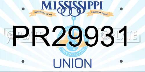 PR29931 Mississippi License Plate
