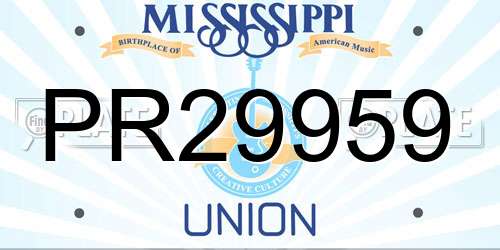 PR29959 Mississippi License Plate