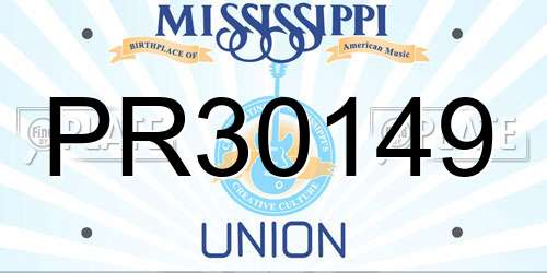 PR30149 Mississippi License Plate