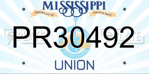 PR30492 Mississippi License Plate