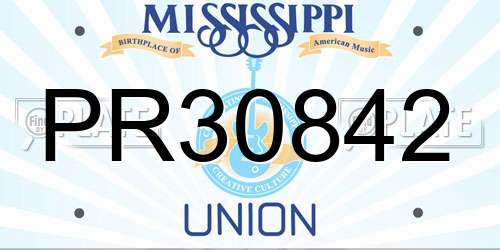 PR30842 Mississippi License Plate