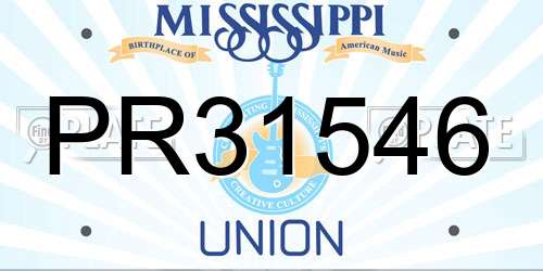 PR31546 Mississippi License Plate