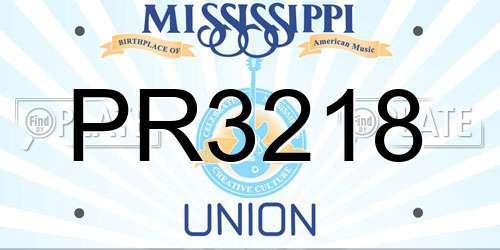 PR3218 Mississippi License Plate