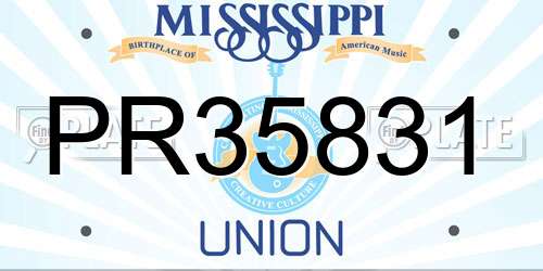 PR35831 Mississippi License Plate