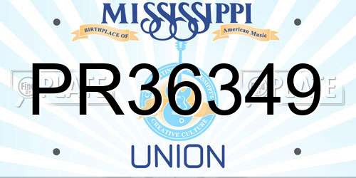 PR36349 Mississippi License Plate