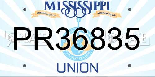 PR36835 Mississippi License Plate