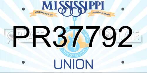 PR37792 Mississippi License Plate