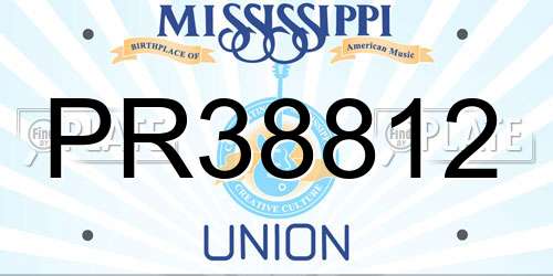 PR38812 Mississippi License Plate