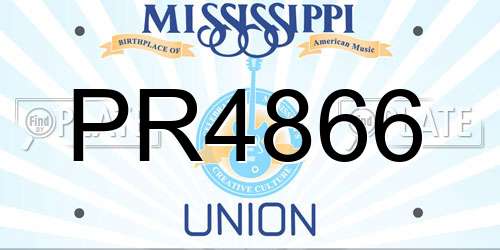 PR4866 Mississippi License Plate