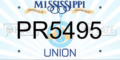 PR5495 Mississippi License Plate
