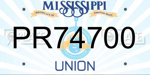 PR74700 Mississippi License Plate