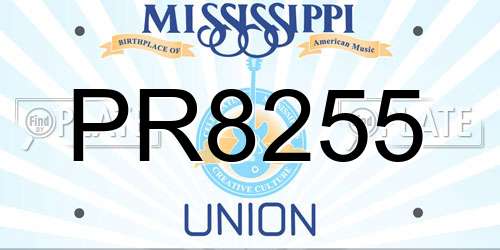 PR8255 Mississippi License Plate