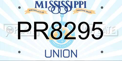 PR8295 Mississippi License Plate