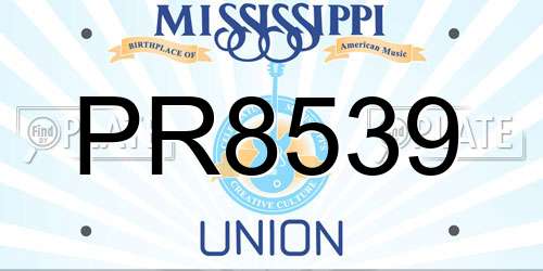 PR8539 Mississippi License Plate