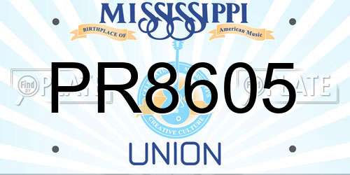 PR8605 Mississippi License Plate