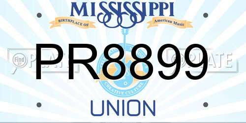 PR8899 Mississippi License Plate