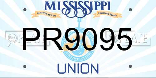 PR9095 Mississippi License Plate