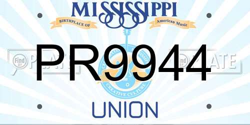 PR9944 Mississippi License Plate