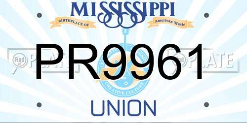 PR9961 Mississippi License Plate