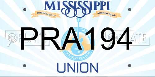 PRA194 Mississippi License Plate