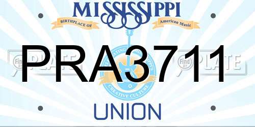 PRA3711 Mississippi License Plate