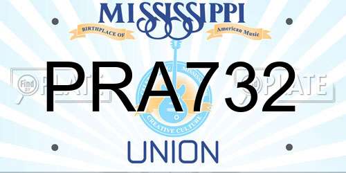 PRA732 Mississippi License Plate