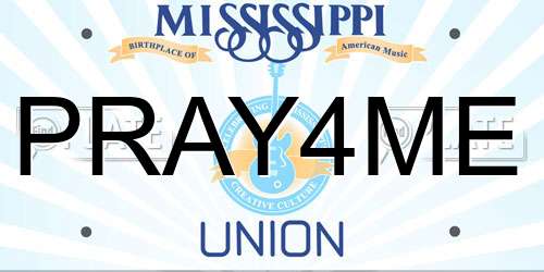 PRAY4ME Mississippi License Plate