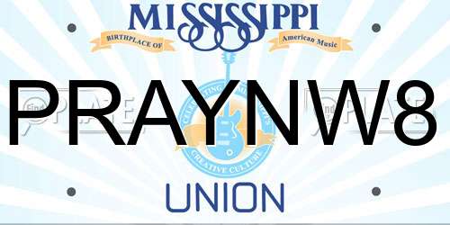 PRAYNW8 Mississippi License Plate