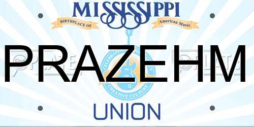 PRAZEHM Mississippi License Plate