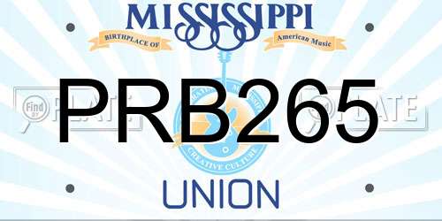PRB265 Mississippi License Plate