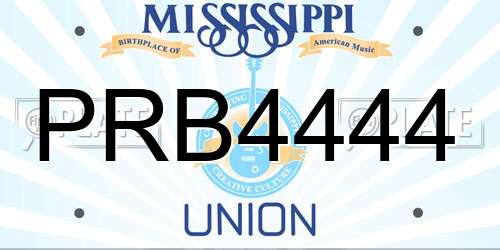PRB4444 Mississippi License Plate