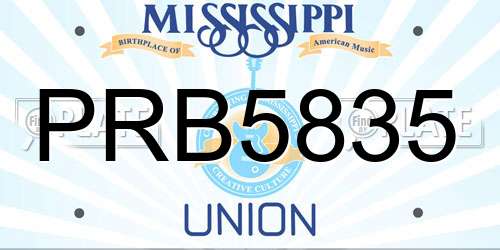 PRB5835 Mississippi License Plate