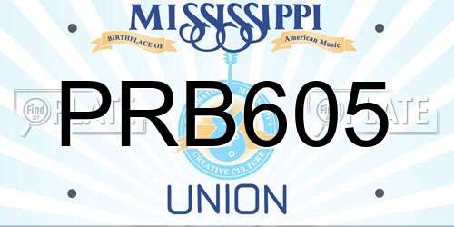 PRB605 Mississippi License Plate