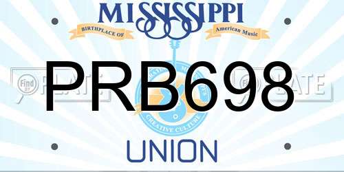 PRB698 Mississippi License Plate