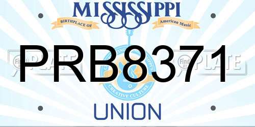 PRB8371 Mississippi License Plate