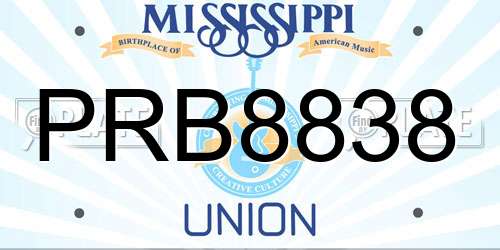 PRB8838 Mississippi License Plate