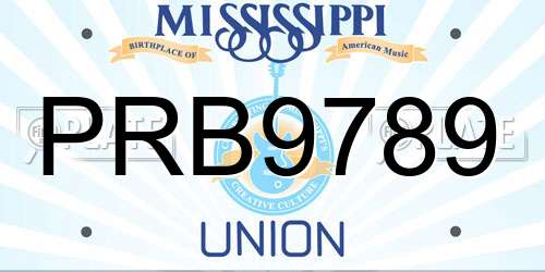 PRB9789 Mississippi License Plate