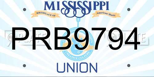PRB9794 Mississippi License Plate
