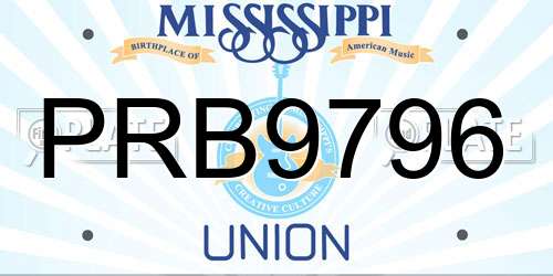 PRB9796 Mississippi License Plate