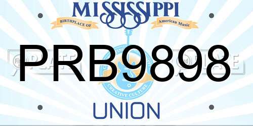 PRB9898 Mississippi License Plate