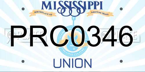 PRC0346 Mississippi License Plate