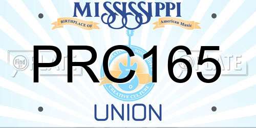 PRC165 Mississippi License Plate
