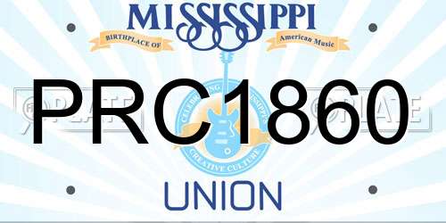 PRC1860 Mississippi License Plate