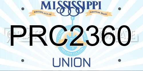 PRC2360 Mississippi License Plate
